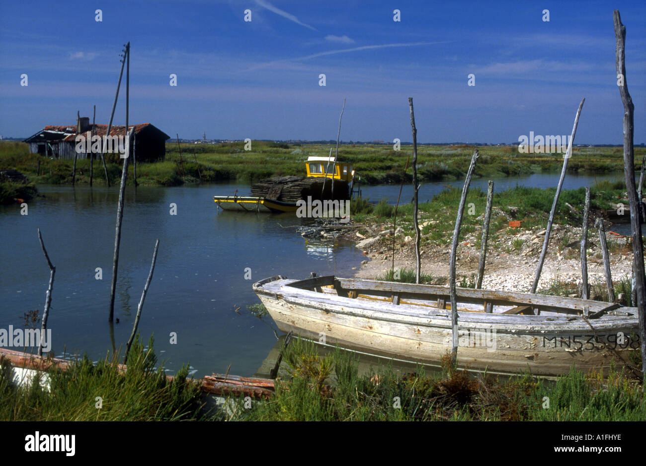 Oyster farming landscape, La Tremblade, France Stock Photo Alamy