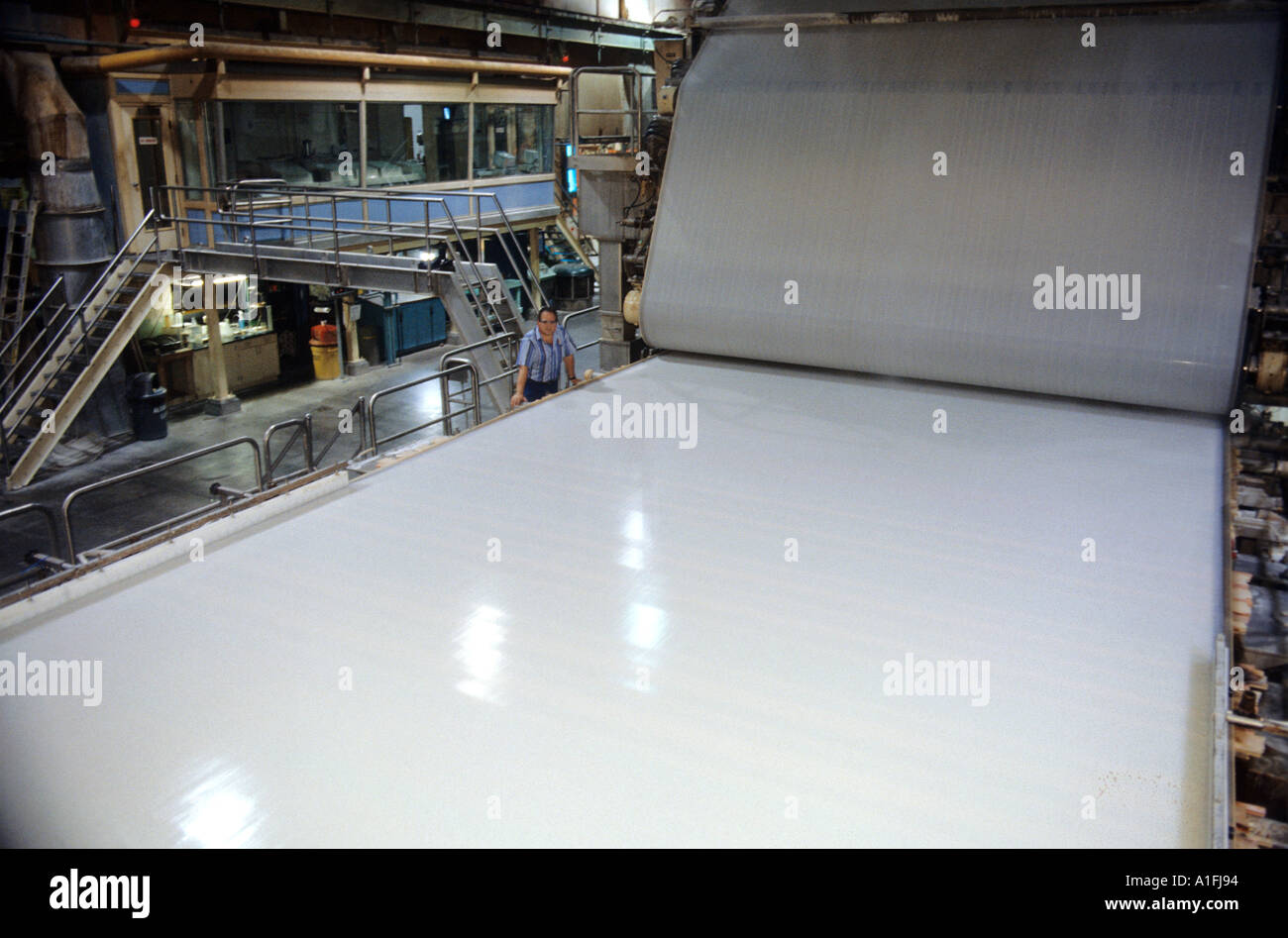 Paper in a liquid form being manufactured A step in manufacturing of