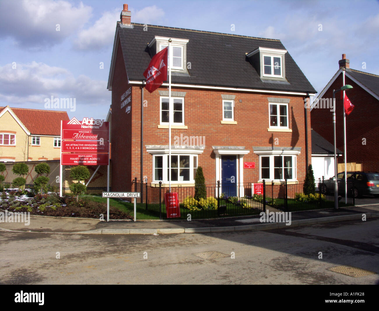 Show home on new housing estate Rendlesham Suffolk England Stock Photo Alamy
