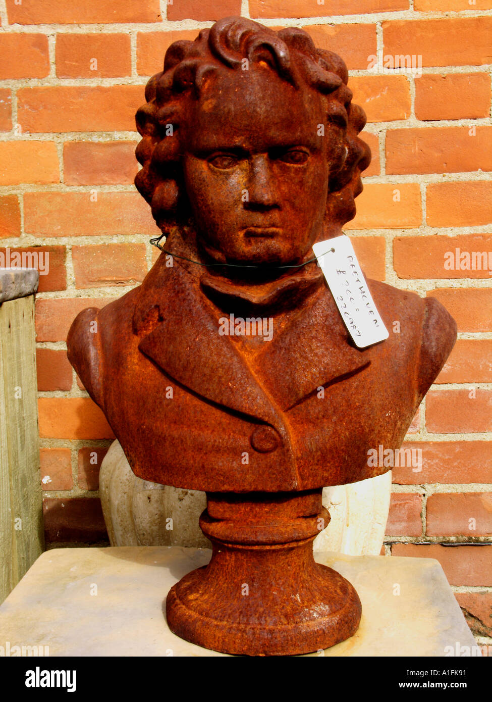 Beethoven iron bust statue Stock Photo