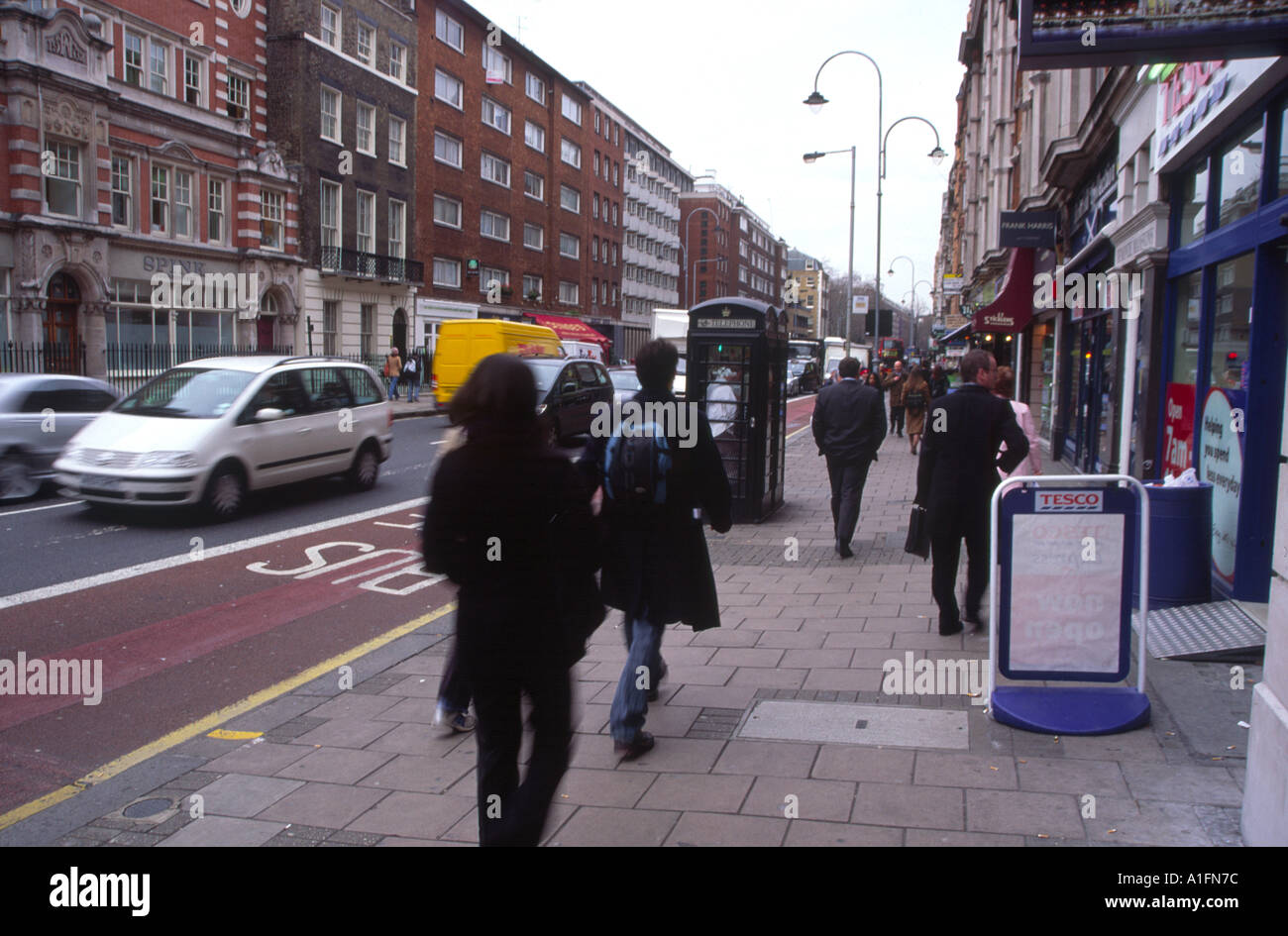 Pedestrians traffic Southampton Row central London Stock Photo