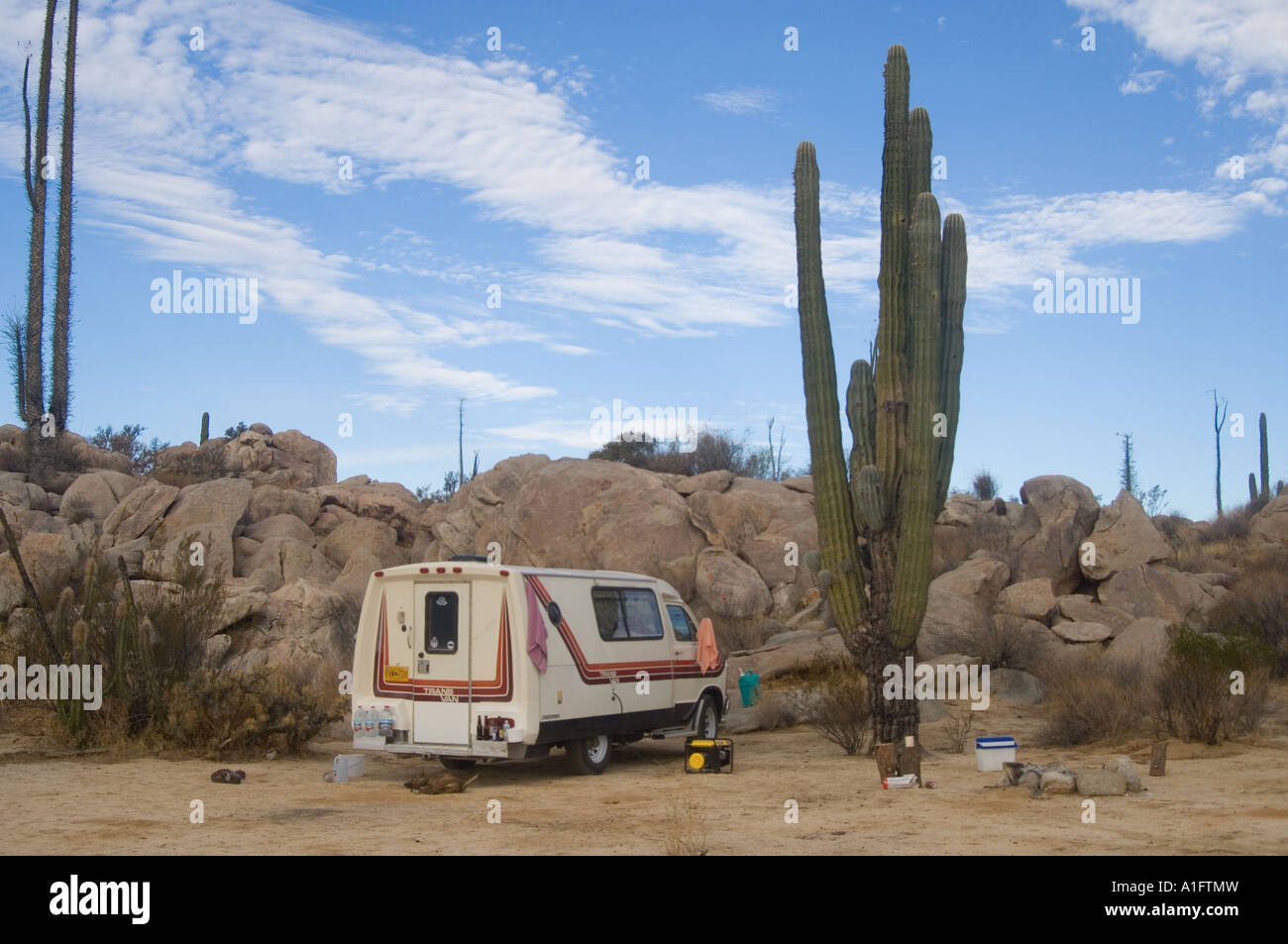desert camping on the Baja California peninsula Mexico Stock Photo Alamy