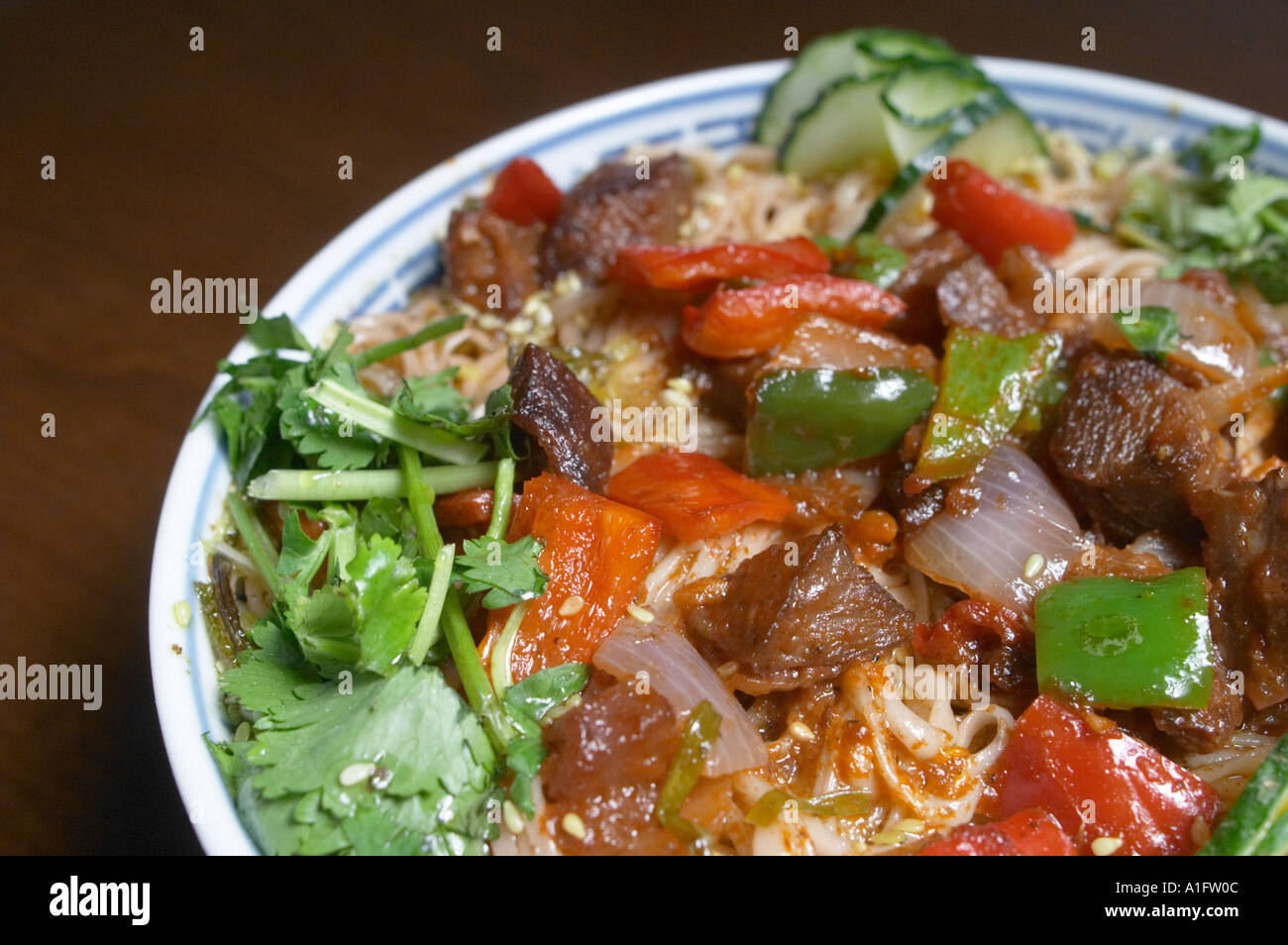 noodle dish in basic chinese noodle shop in shanghai china Stock Photo