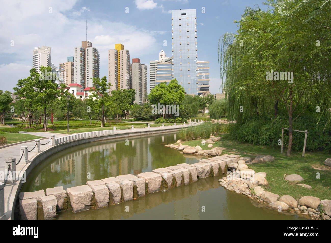 sunny day in xujiahui park in shanghai china asia sunny day in xujiahui park in shanghai china asia  Stock Photo
