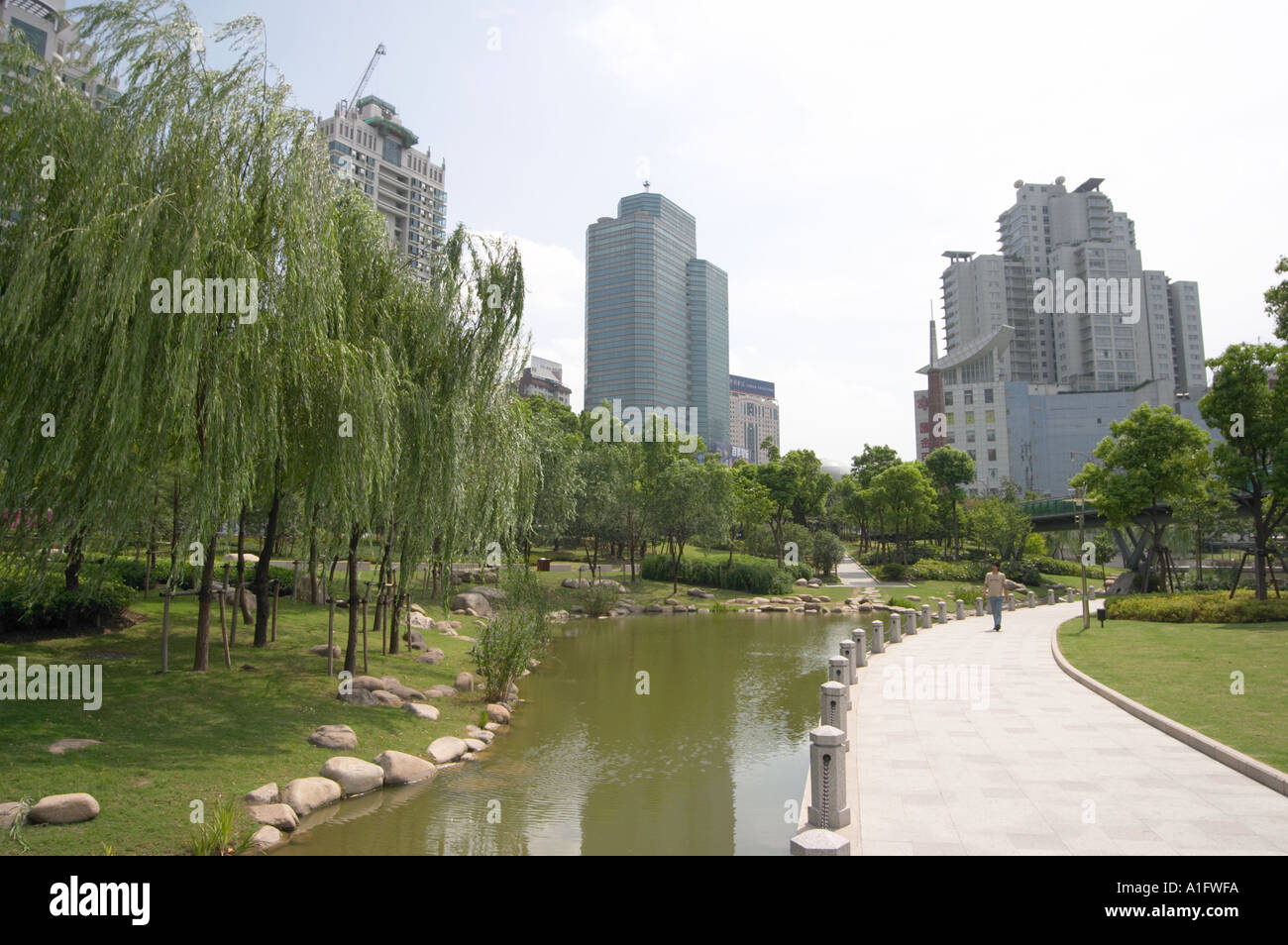 sunny day in xujiahui park in shanghai china asia  Stock Photo