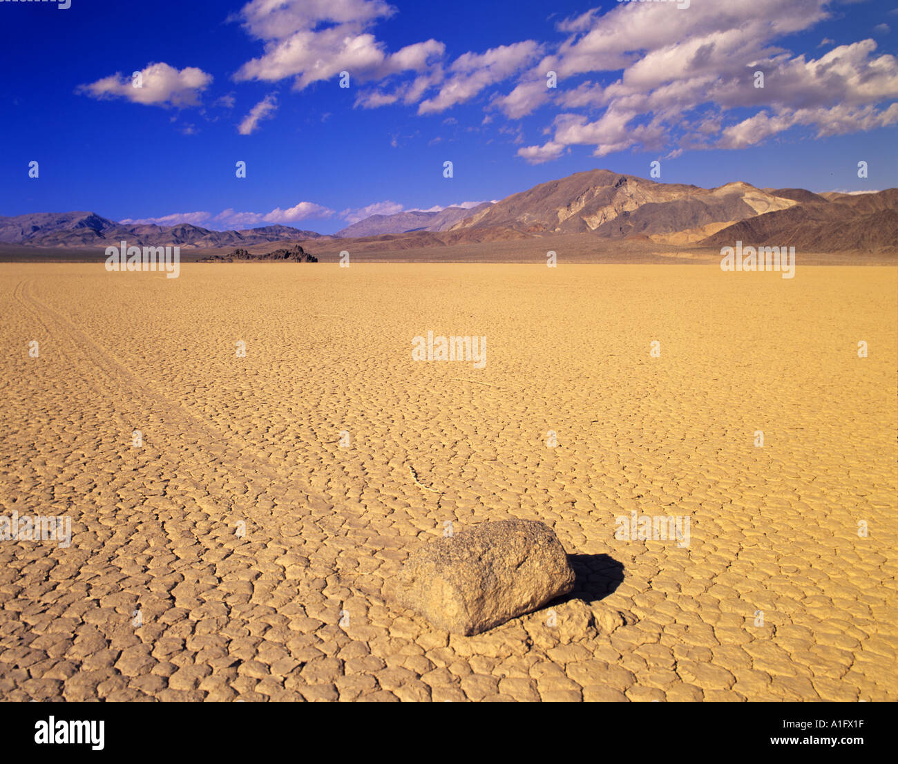 Sliding rock at The Race Track Death Valley National Park California Stock Photo