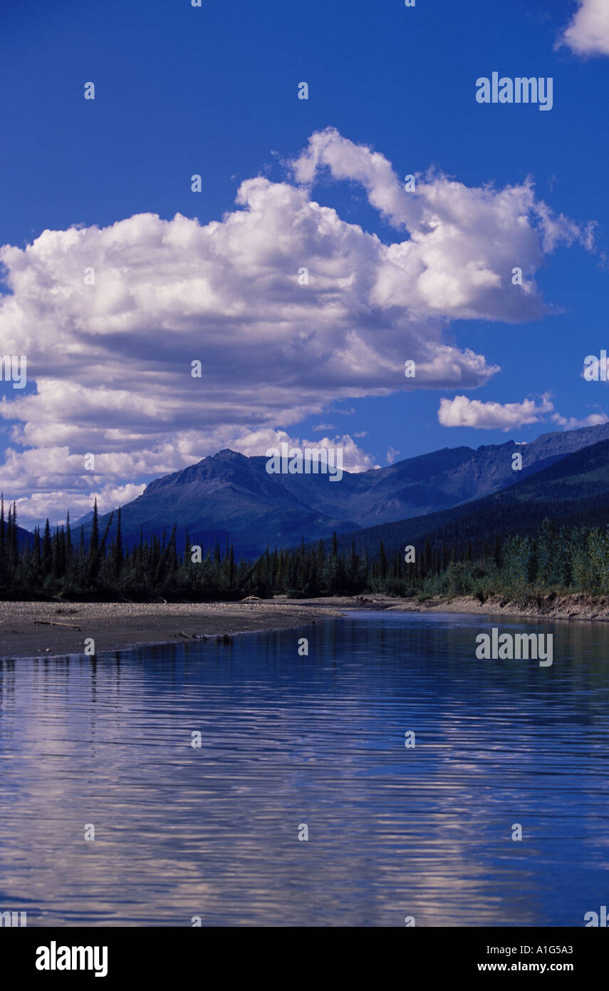 Clouds Reflecting in John River Brooks Range AK AR Su Stock Photo