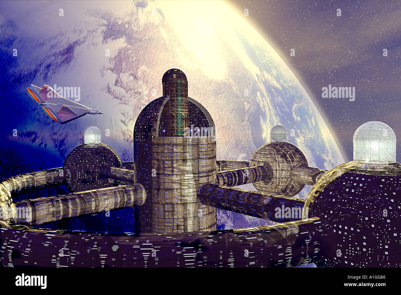 Futuristic space terminal Stock Photo - Alamy