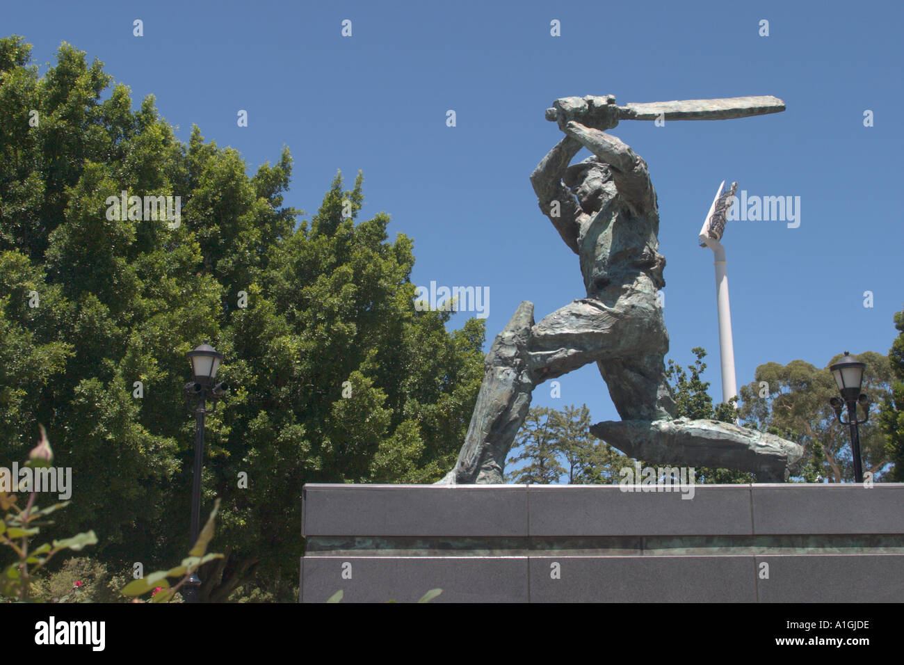 Sir Donald Bradman statue Adelaide Stock Photo Alamy