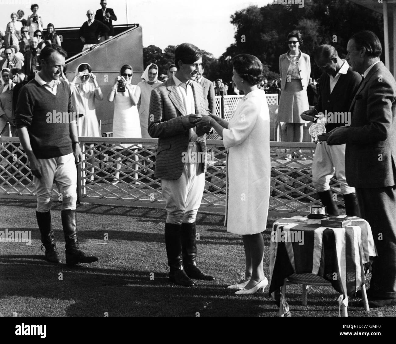 Prince Charles with HM the Queen at Windsor Park Polo Club in 1966