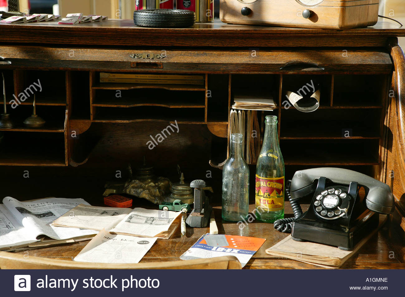 Old Desk And Phone Stock Photo 5860189 Alamy