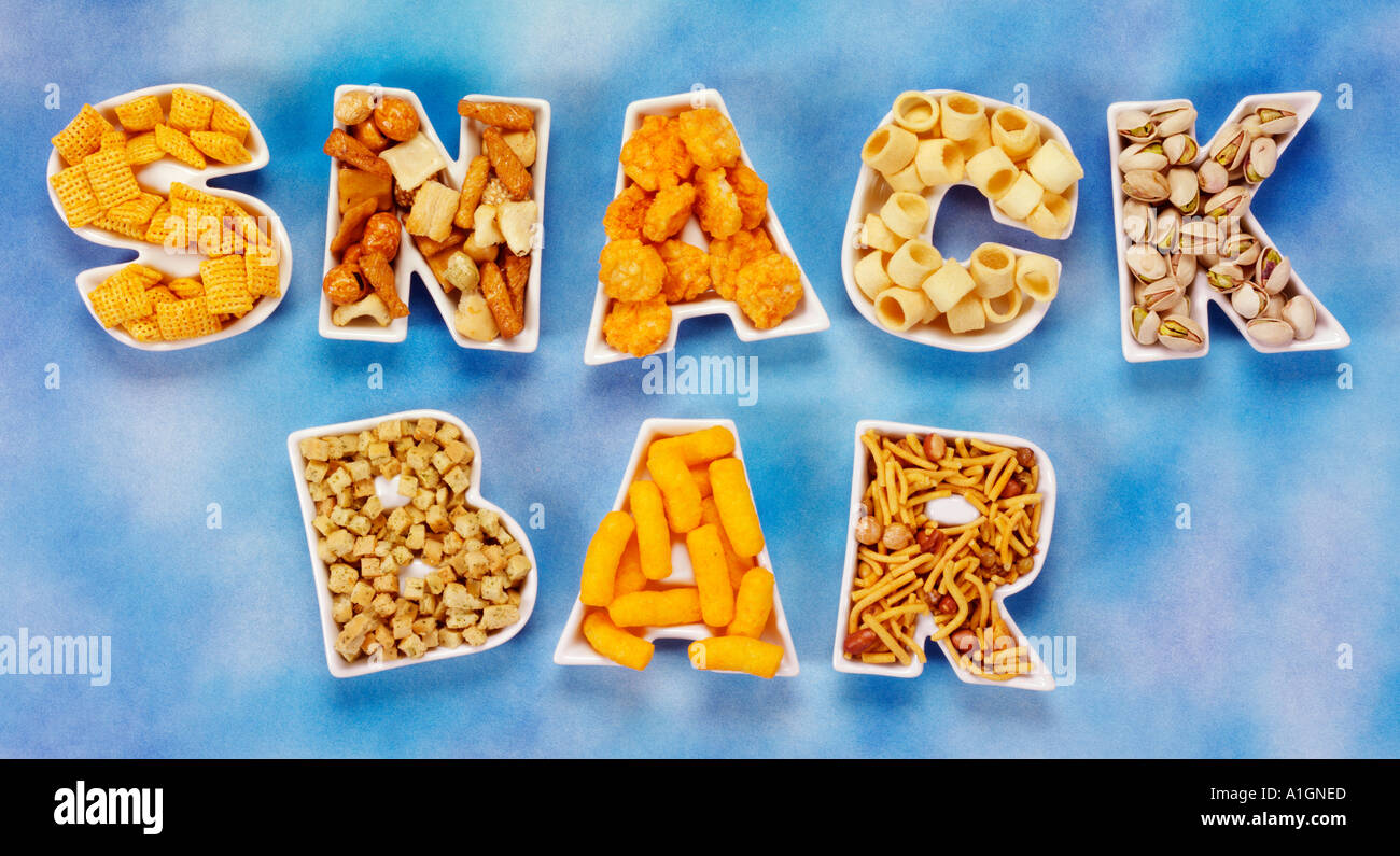 SNACK BAR ON BLUE Stock Photo Alamy