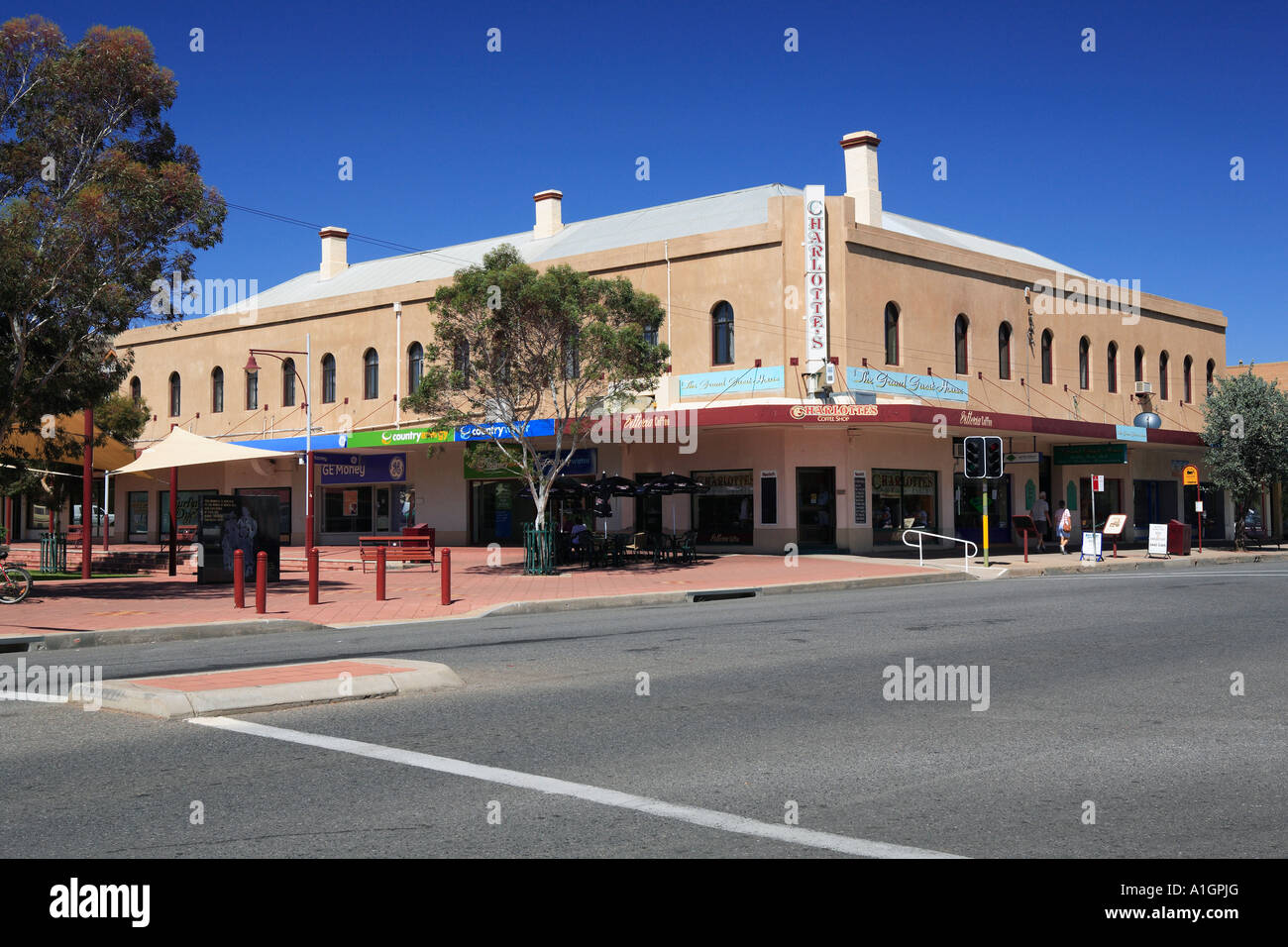 Argent street mall and the Grand Guest House historic building Broken