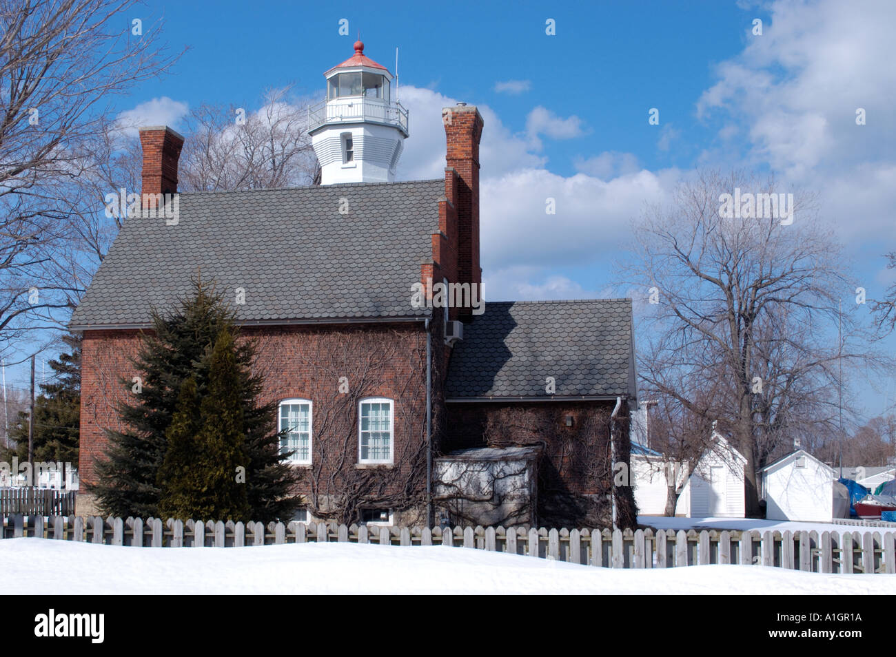 Port Sanilac Lighthouse in Sanilac Michigan Stock Photo Alamy