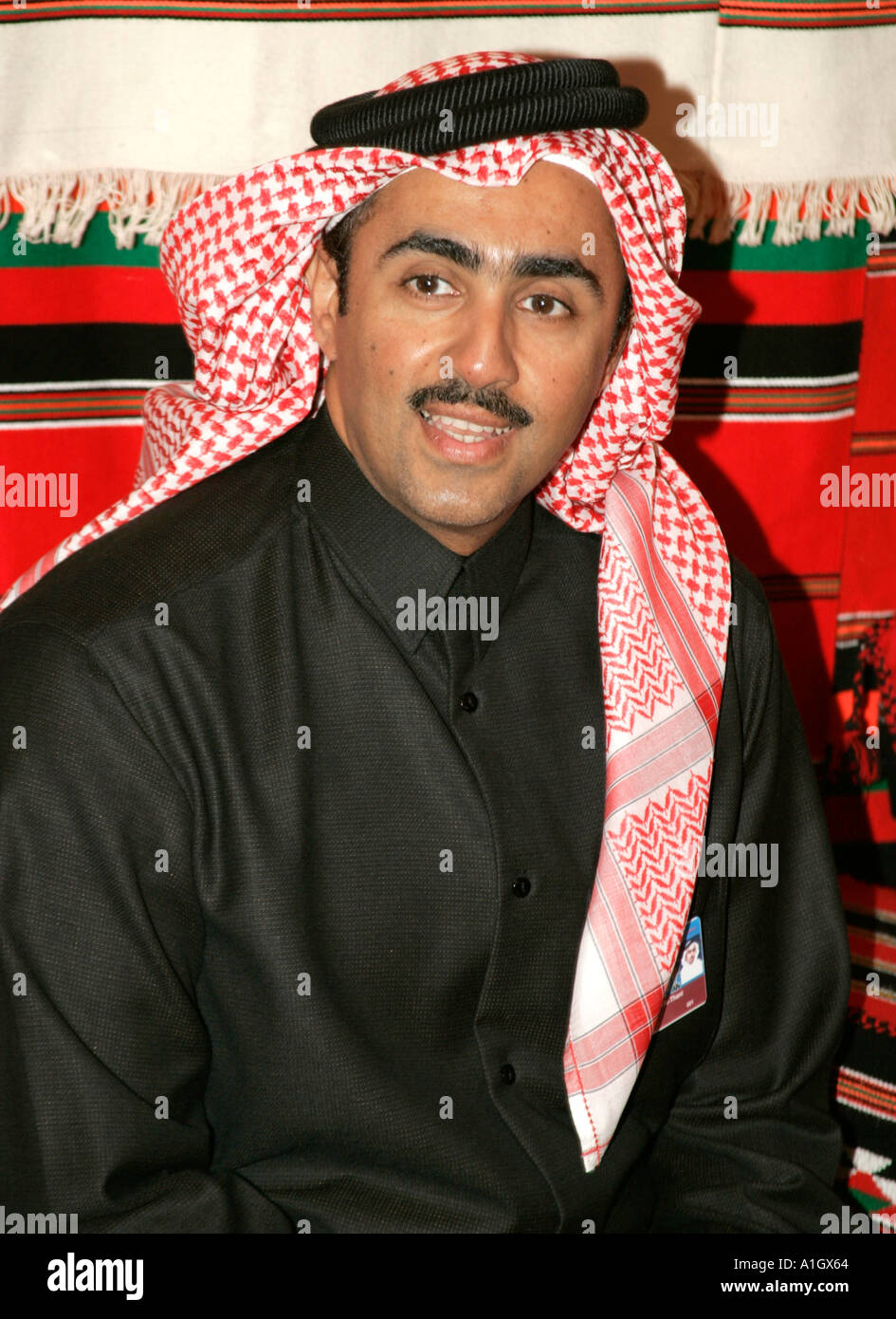 Portrait of Sheikh Mohammed bin Faleh Al Thani Stock Photo
