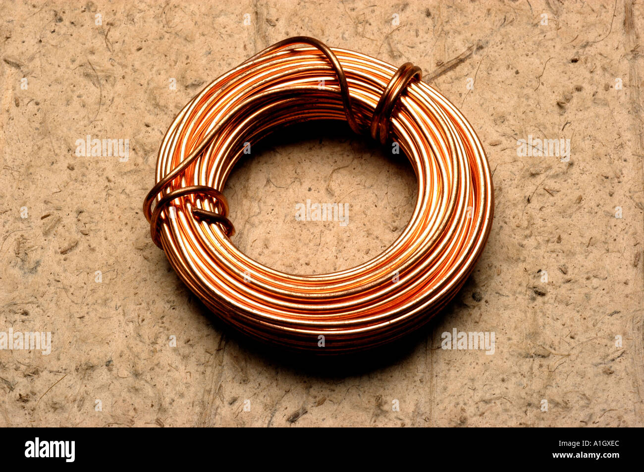 Copper wire coil Stock Photo Alamy