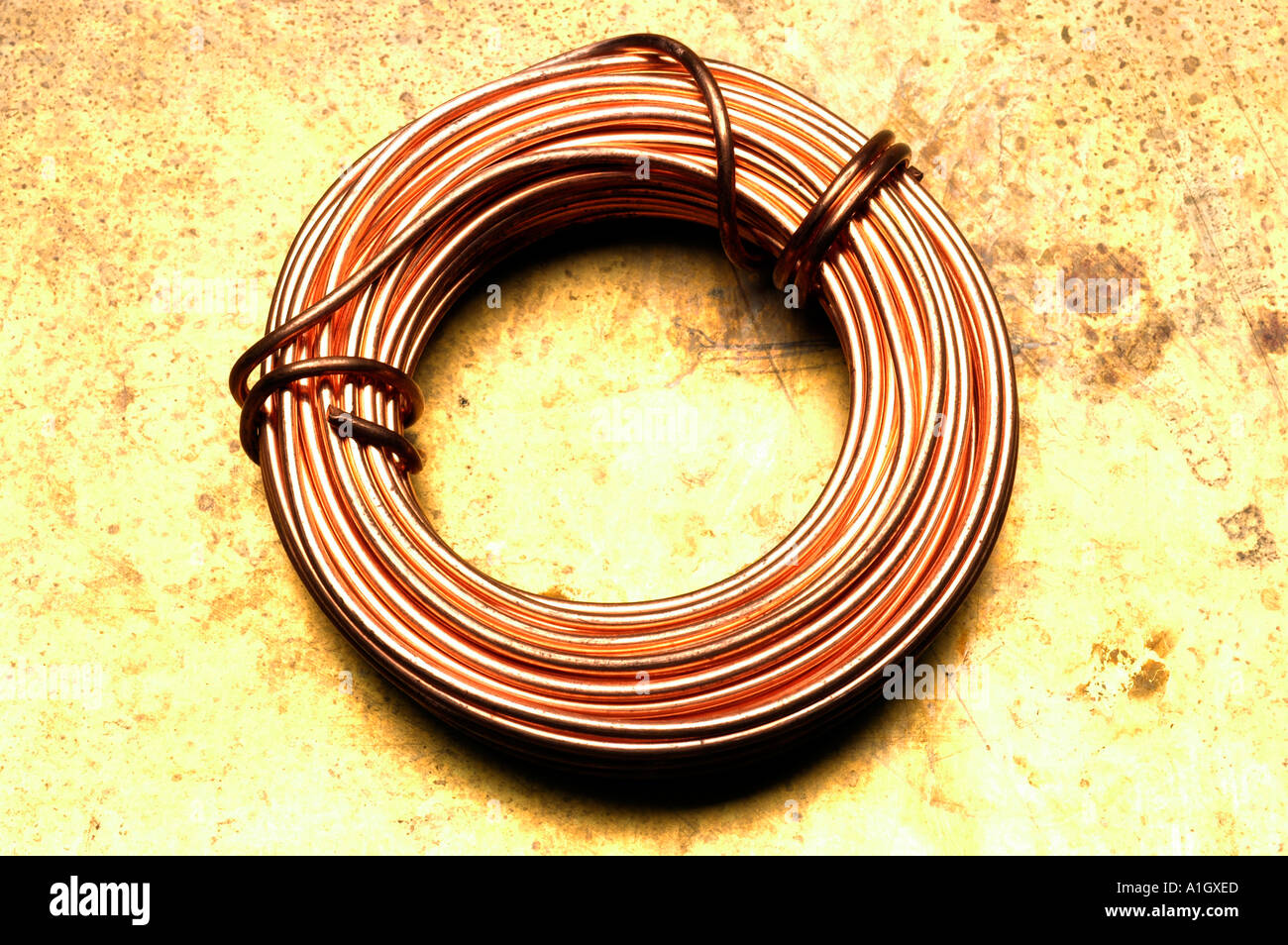 Copper wire coil Stock Photo Alamy