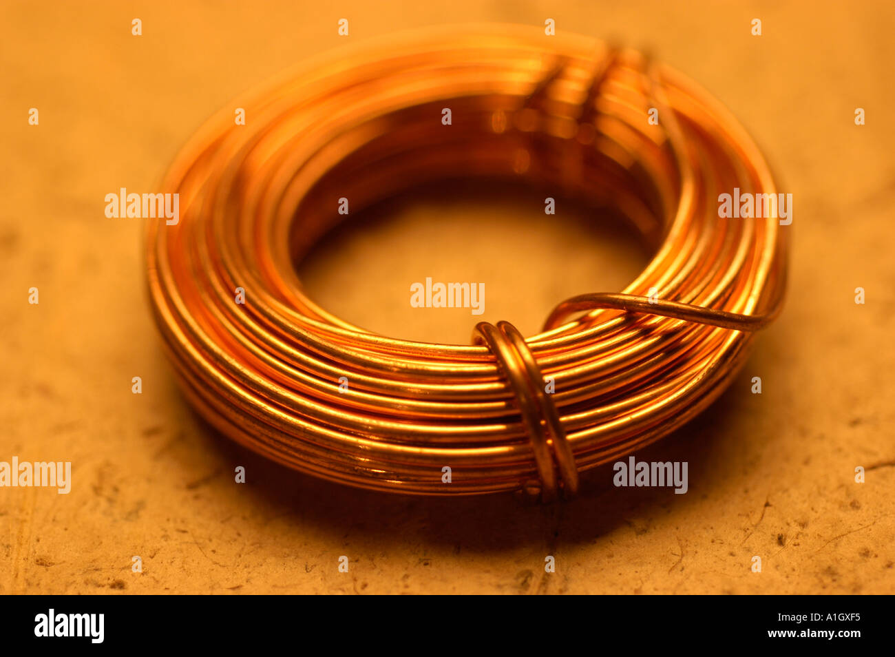 Copper wire coil Stock Photo Alamy