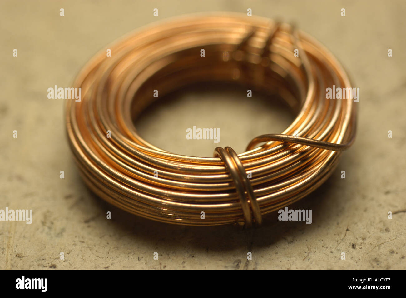 Copper wire coil Stock Photo Alamy