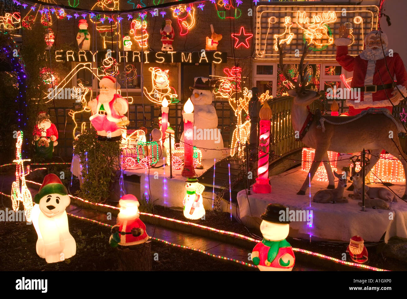 Christmas lights house lancashire hires stock photography and images