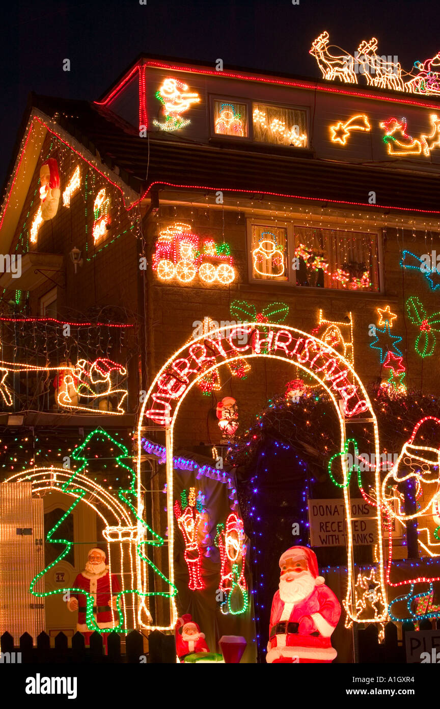 Christmas Lights House Lancashire High Resolution Stock Photography and