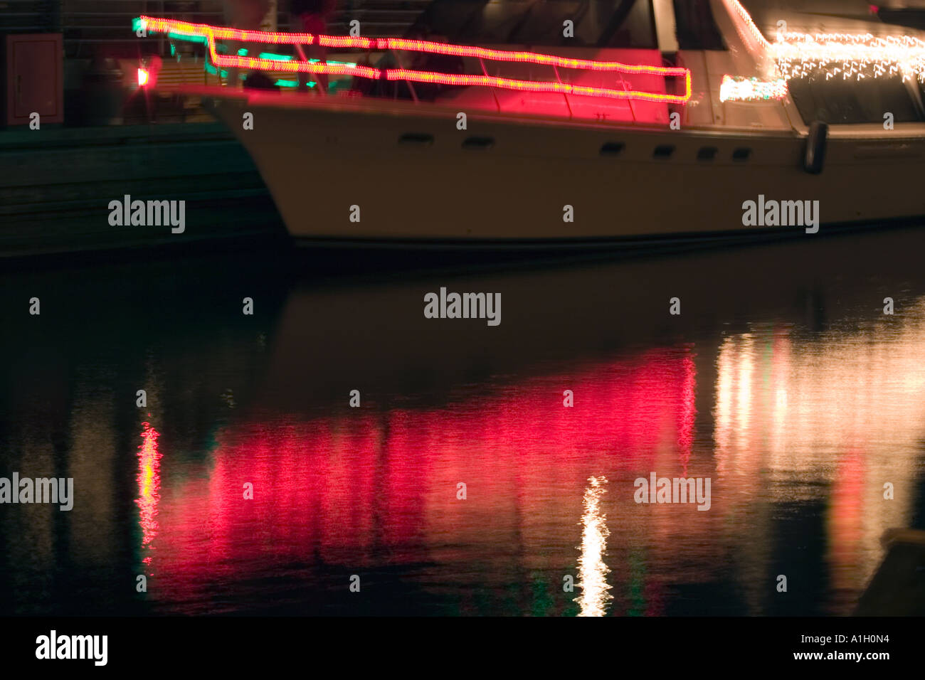 Christmas Lights Renton boat Stock Photo Alamy