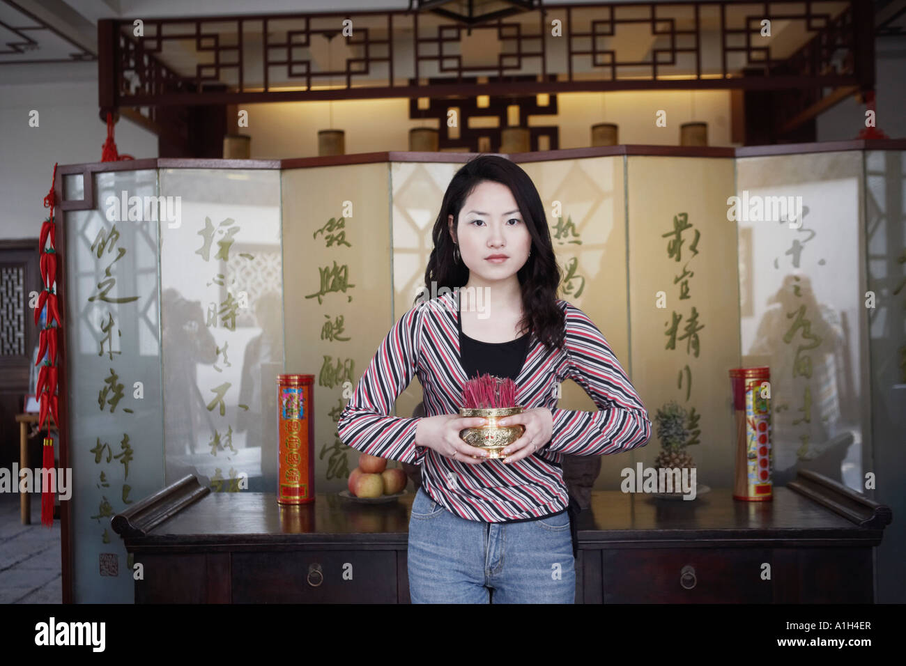 Incense woman hold hi-res stock photography and images - Alamy