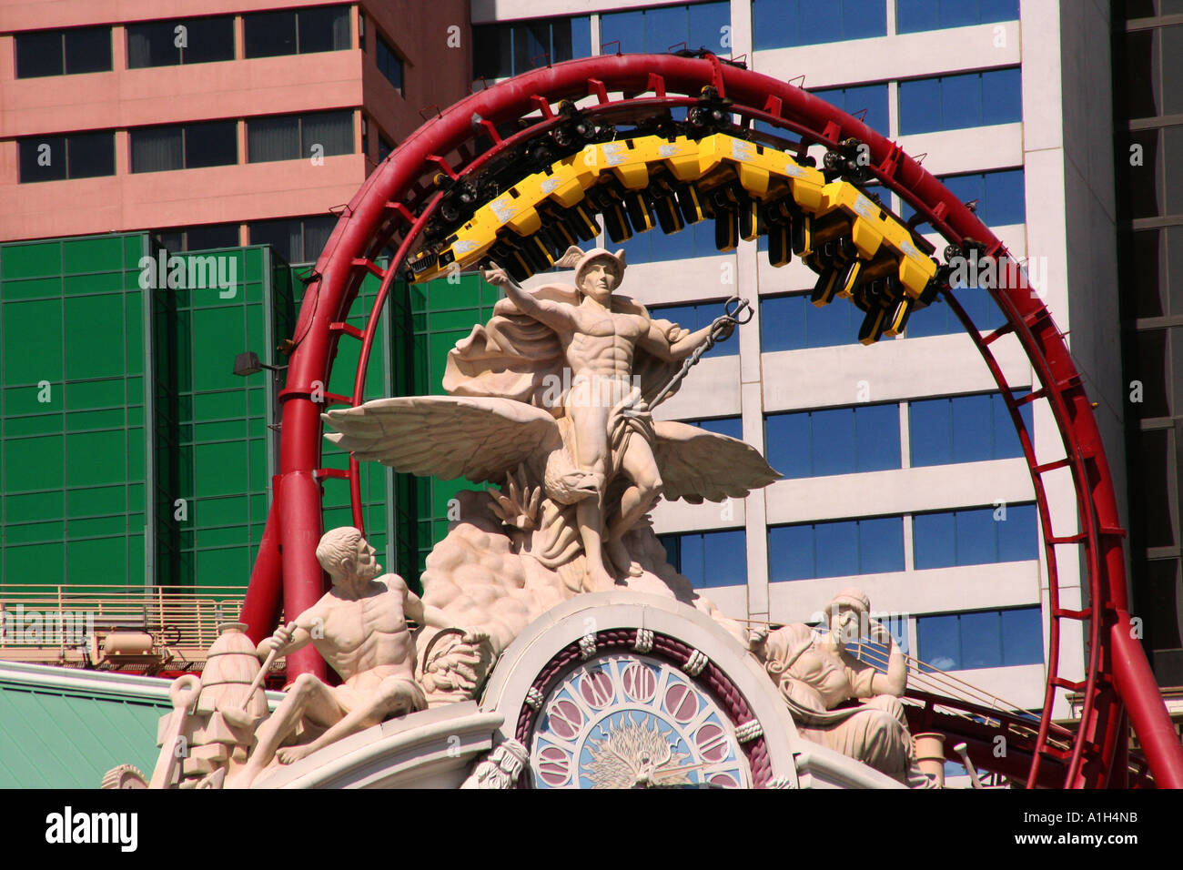 Roller Coaster at Hotel New York New York Las Vegas Nevada Stock Photo