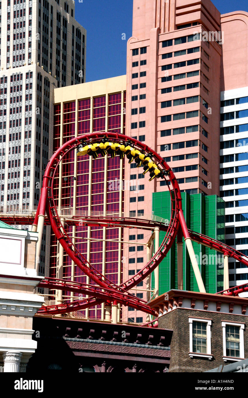 Roller Coaster at Hotel New York New York Las Vegas Nevada Stock Photo