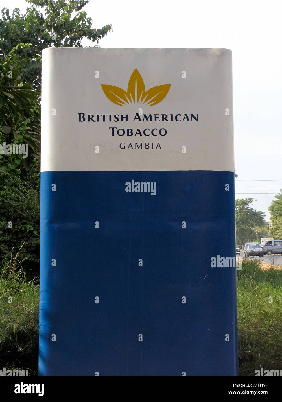 British American Tobacco Gambia sign Bakau The Gambia Stock Photo