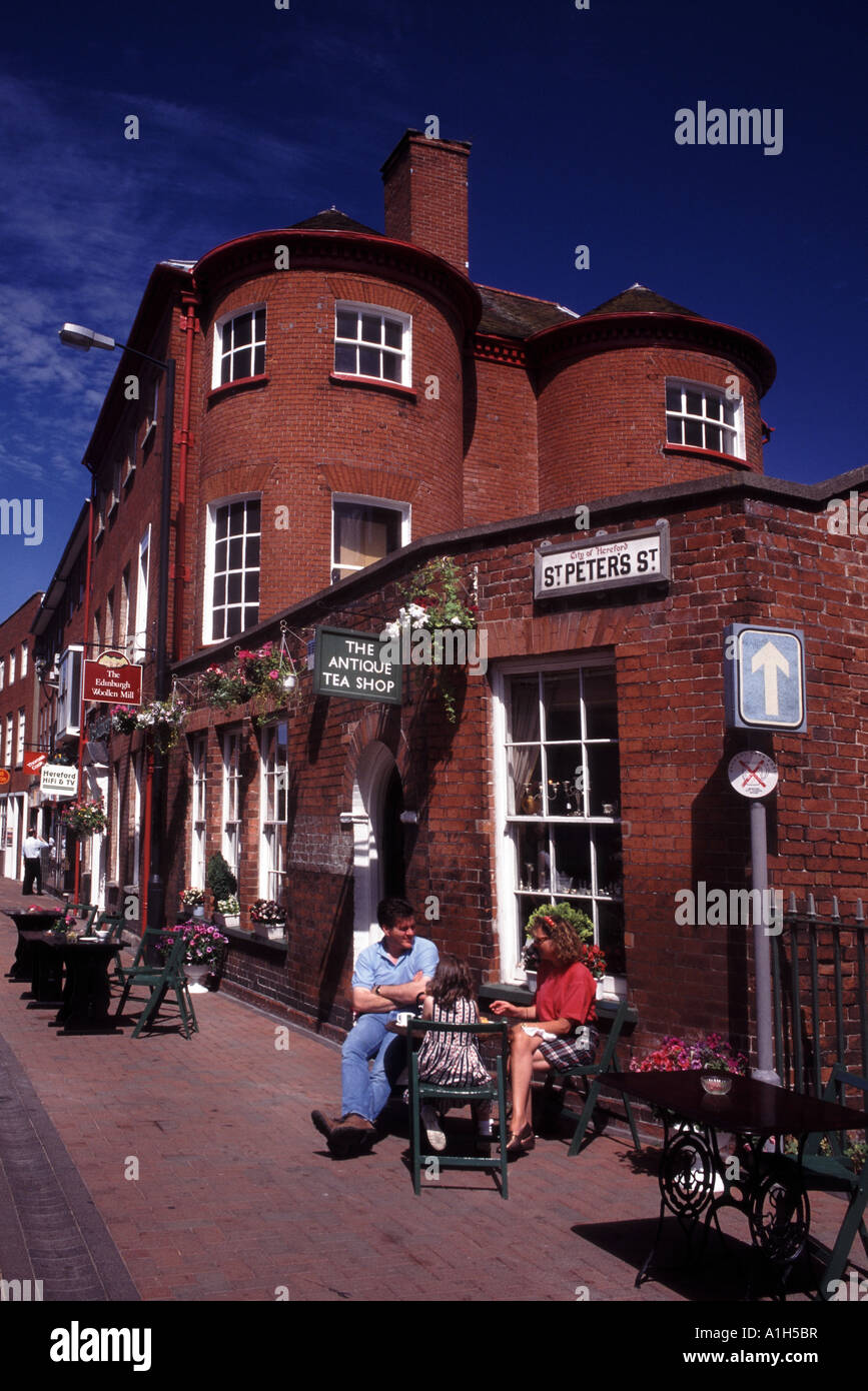 The Antique Tea Shop St Peter s Street Hereford Stock Photo