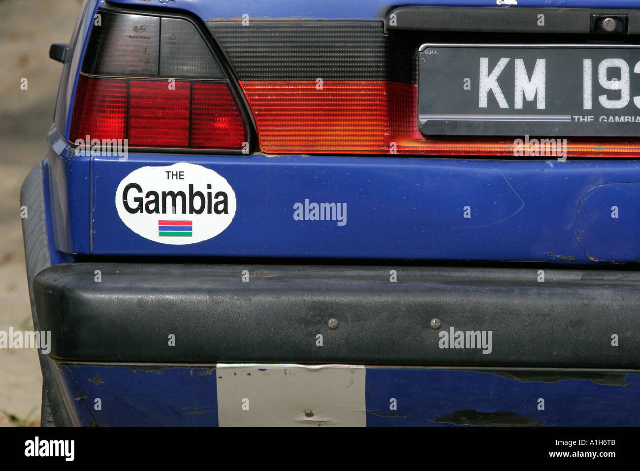 National identification vehicle badge Bakau The Gambia Stock Photo
