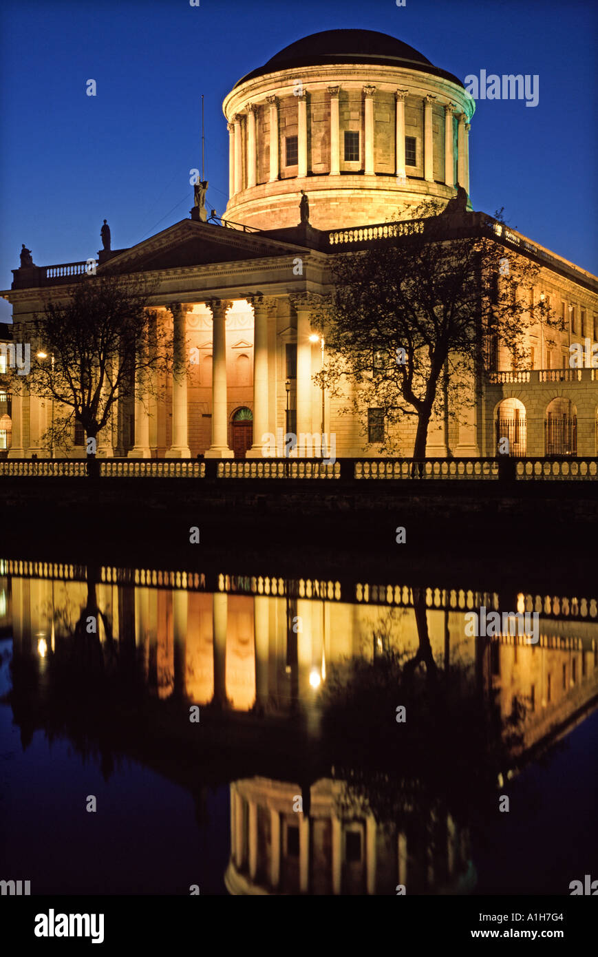 The Four Courts and River Liffey Dublin Ireland Stock Photo