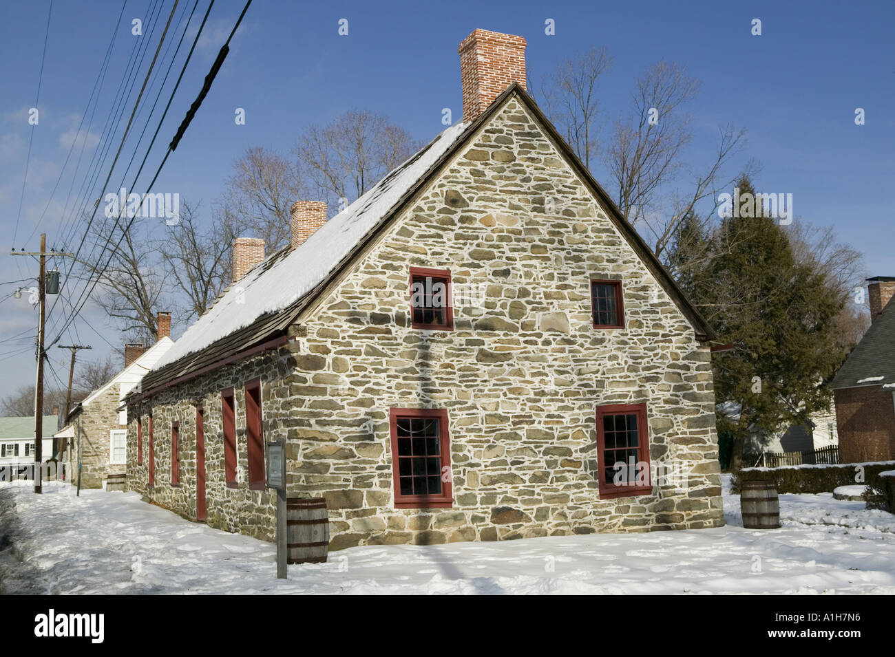 Huguenot street vernacular stone houses hires stock photography and