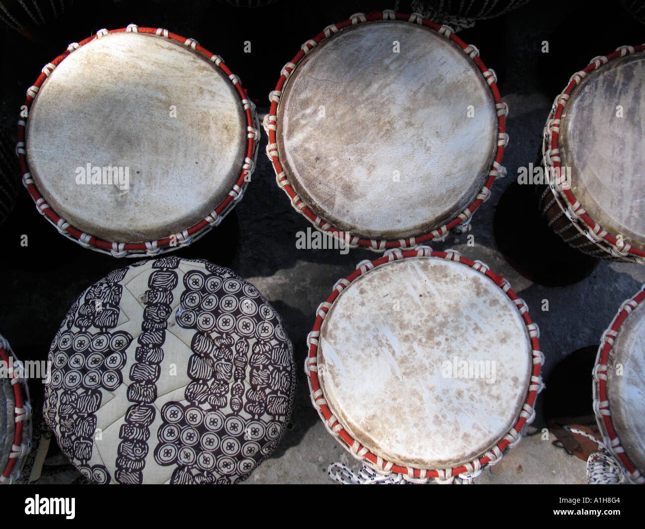 African drums Bakau The Gambia Stock Photo