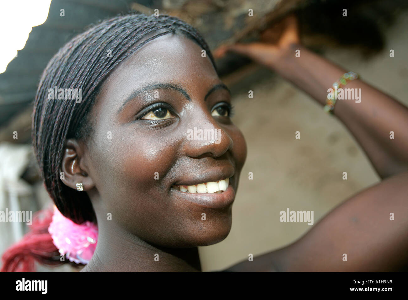 Attractive Young Fula Woman With Braided Hair Tied Back Saravati