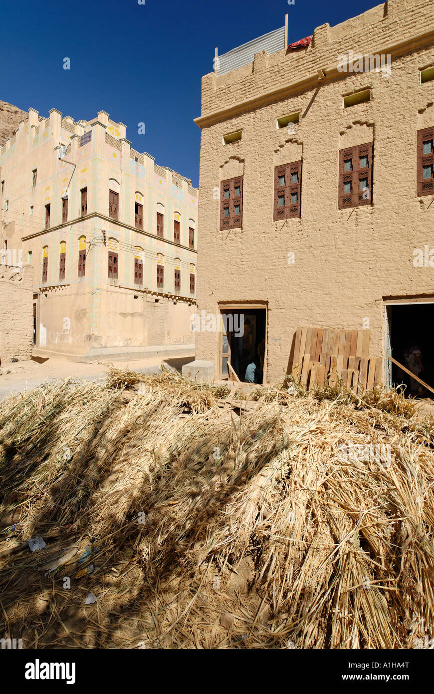 old town of Al Hajjaryn Wadi Doan Hadramaut Yemen Stock Photo