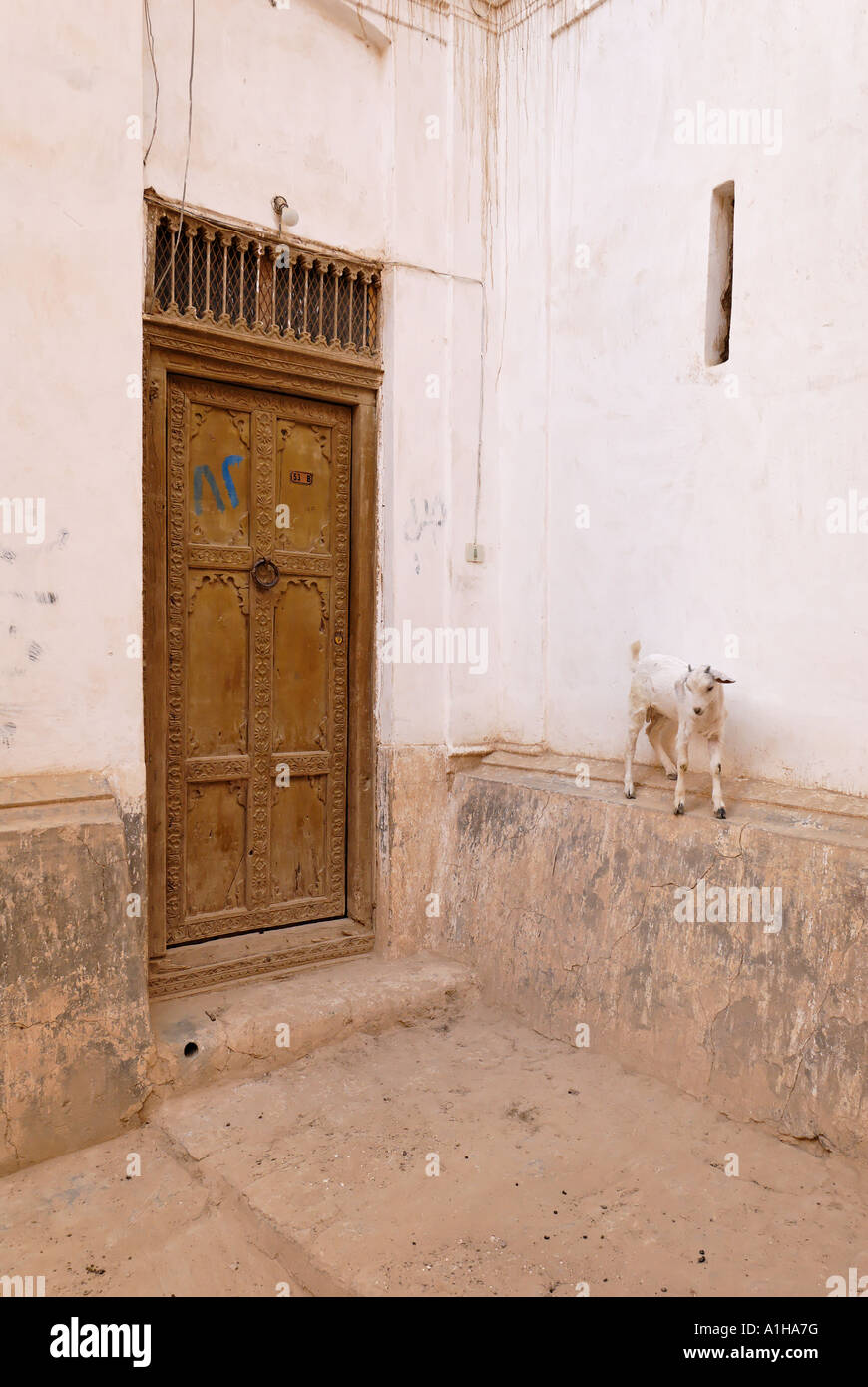 historic door in the old town of Shibam Wadi Hadramaut Yemen Stock Photo