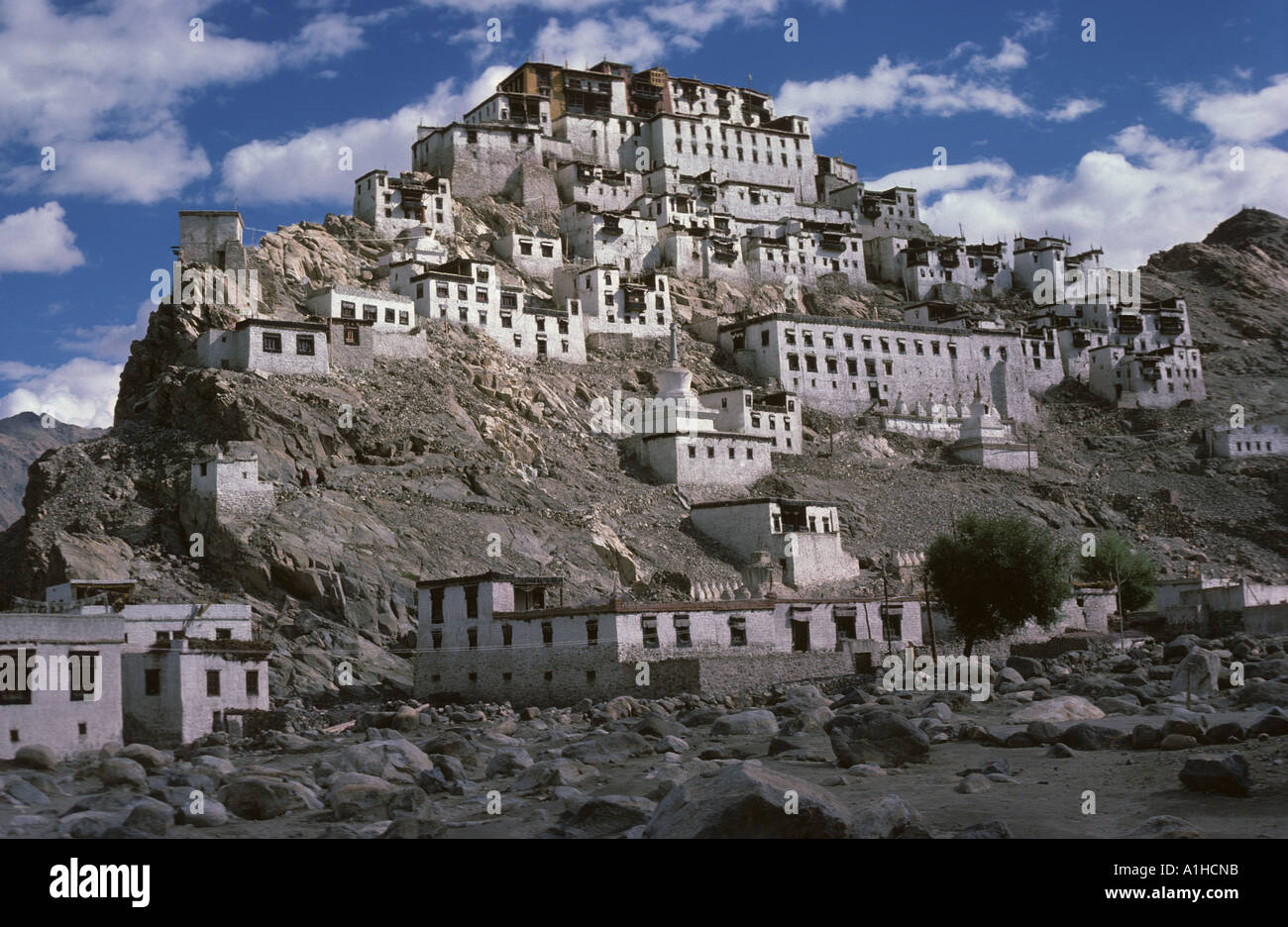 Thiksey Monastery Gompa south of Leh 600 years old 12 levels Ladakh India Asia Stock Photo