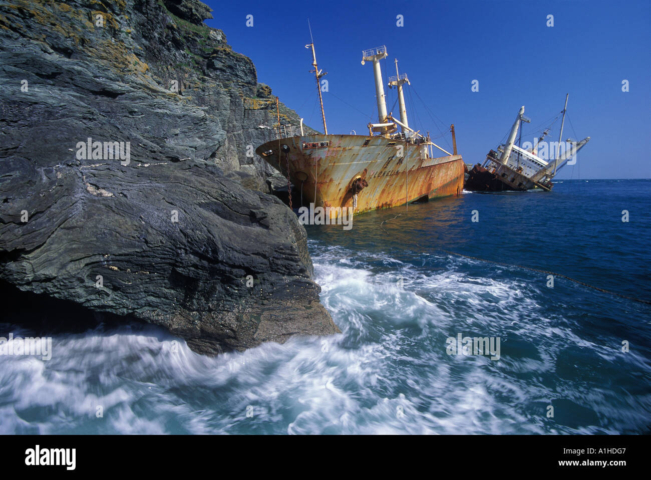 Shipwreck at Prawle Point South Devon England UK Stock Photo