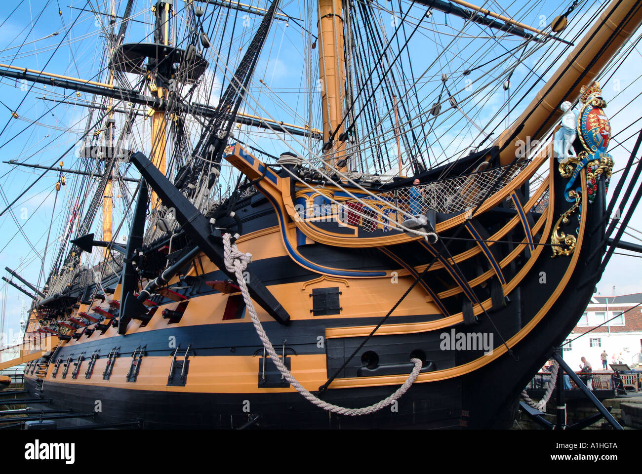 HMS Victory's Bow Stock Photo