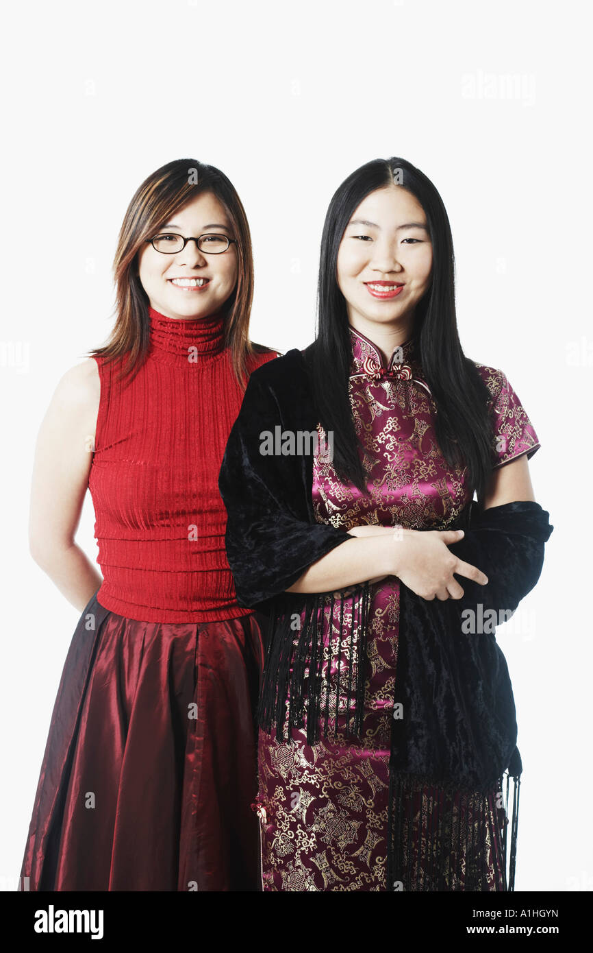 Image two cheerful women Cut Out Stock Images & Pictures - Alamy