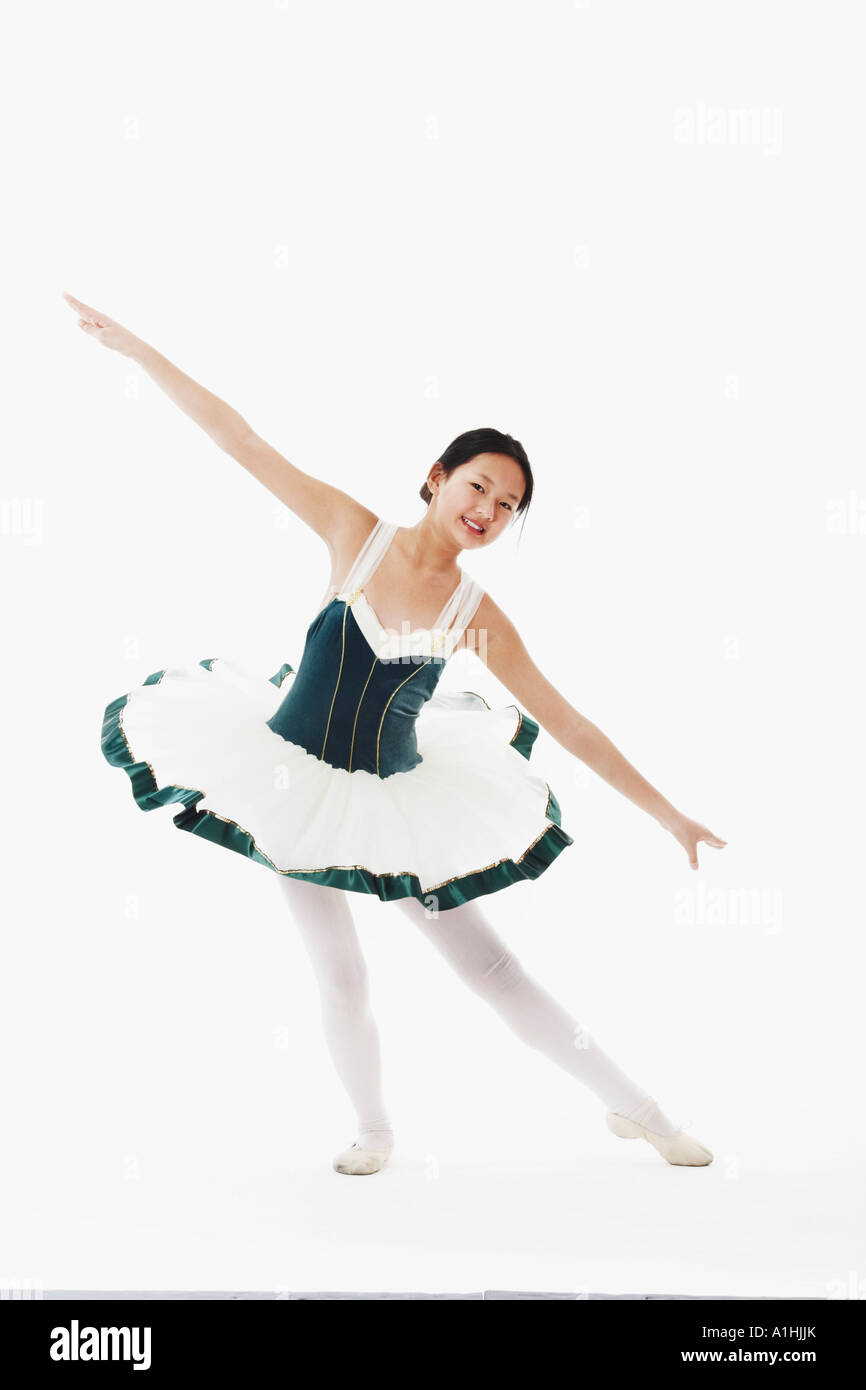 Portrait of a teenage girl performing ballet Stock Photo