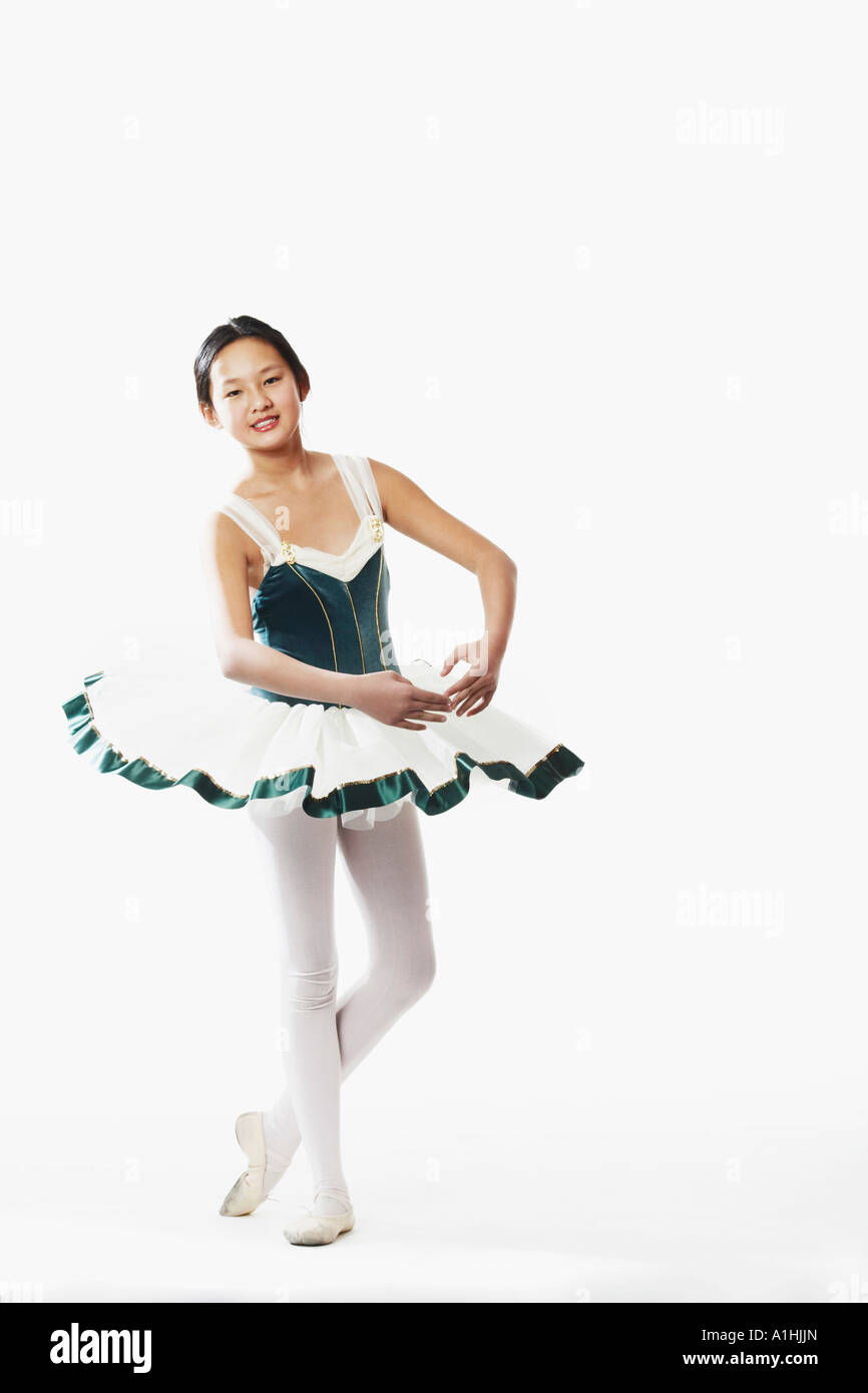 Portrait of a teenage girl performing ballet Stock Photo
