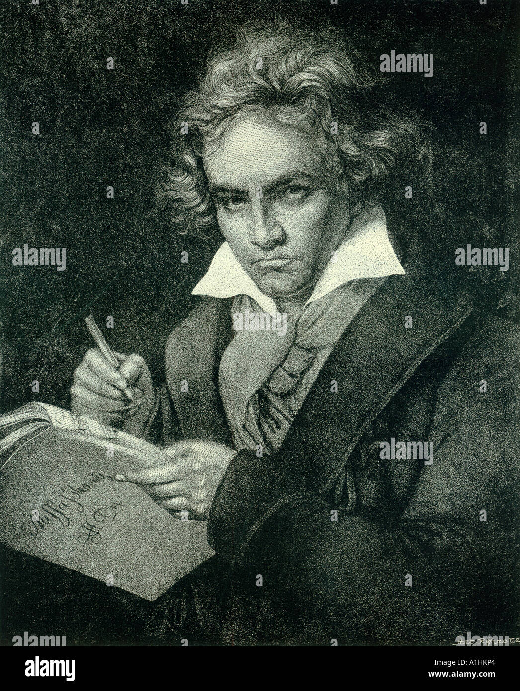 Engraving Ludwig Van Beethoven Stock Photo