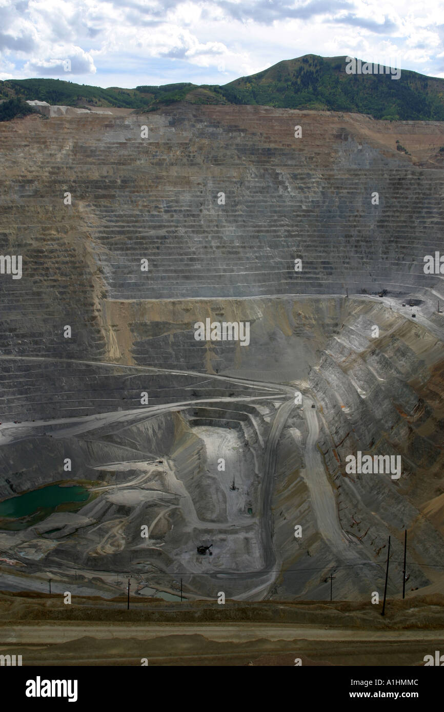 Open cast mining at Kennecott Copper Mine Bingham Canyon Utah USA Stock Photo