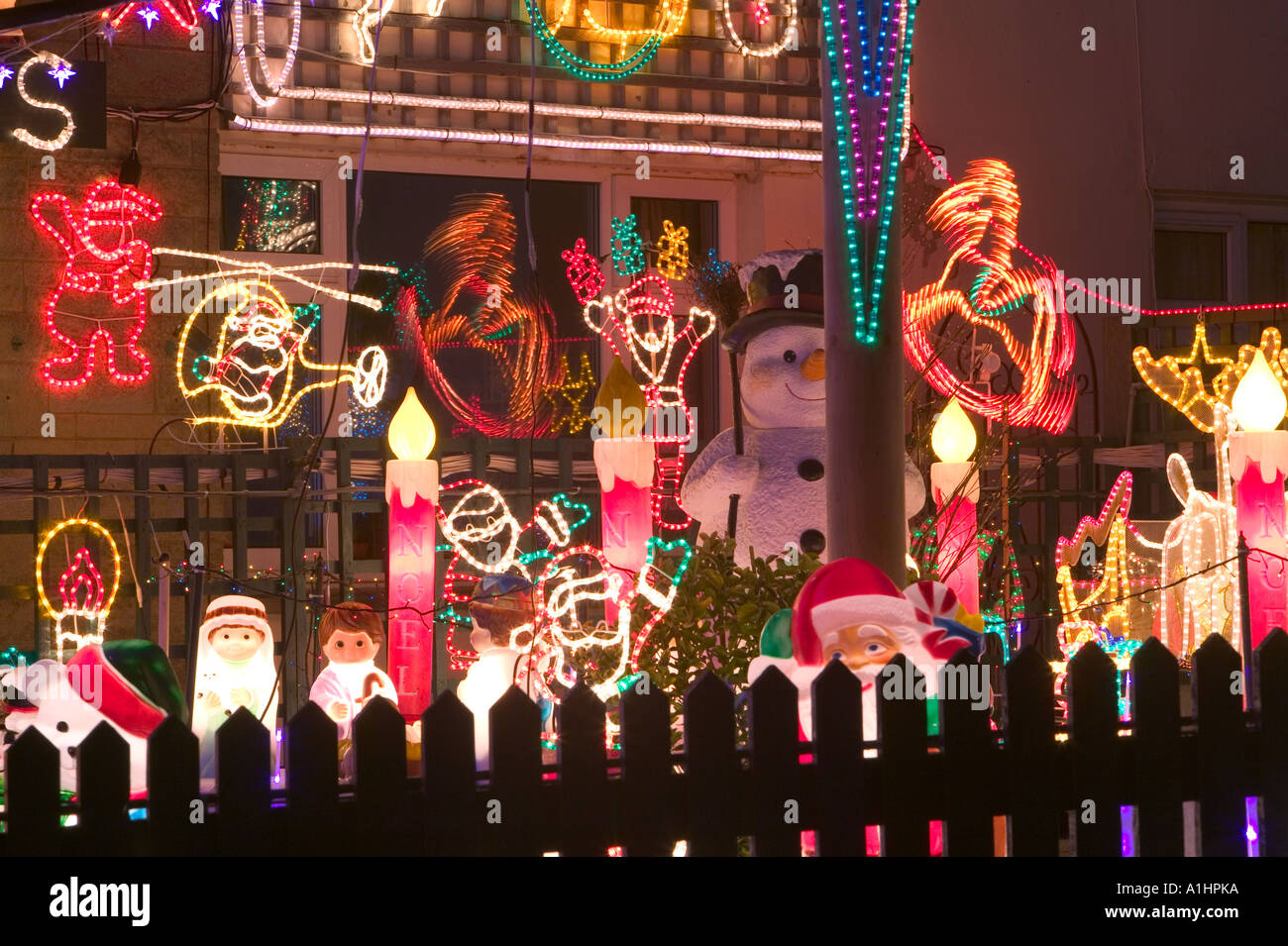 Christmas lights house lancashire hires stock photography and images