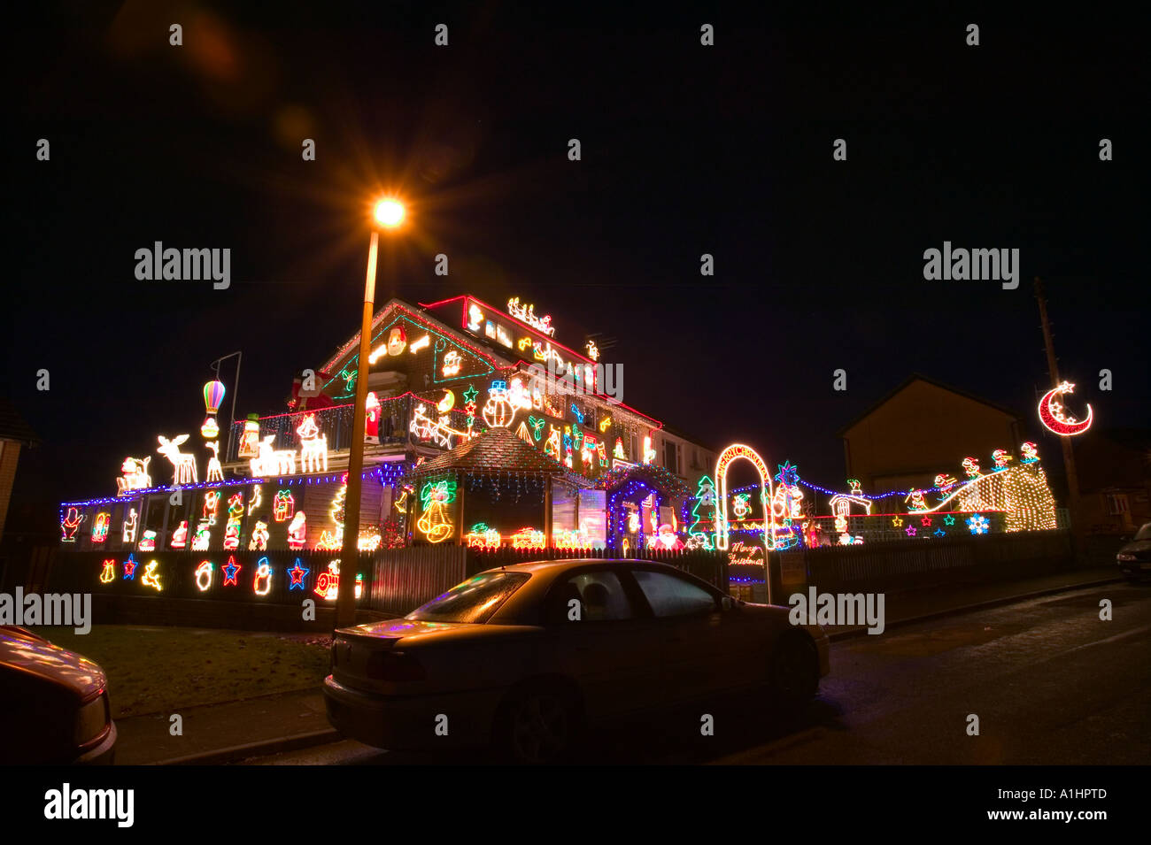 Christmas lights house lancashire hires stock photography and images
