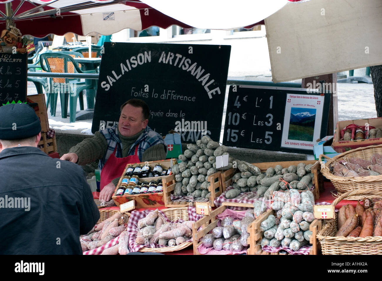 french meats in french market in france Stock Photo Alamy