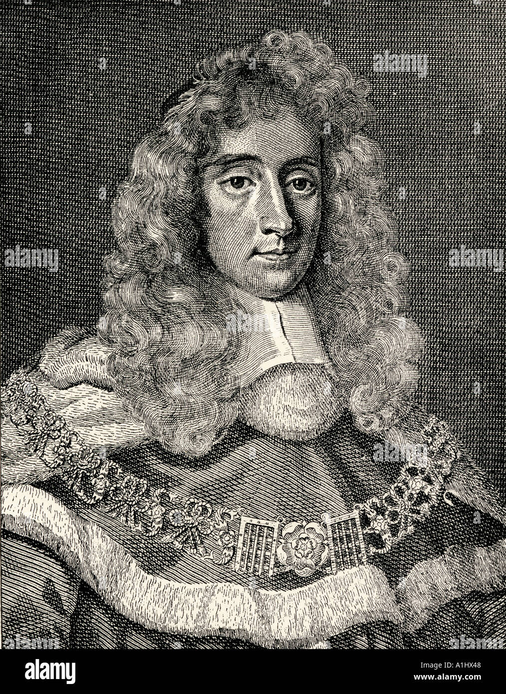 George Jeffreys,1st Baron of Wem, aka Judge Jeffries and the Hanging Judge, 1645 - 1689. Welsh judge and Lord Chancellor. Stock Photo